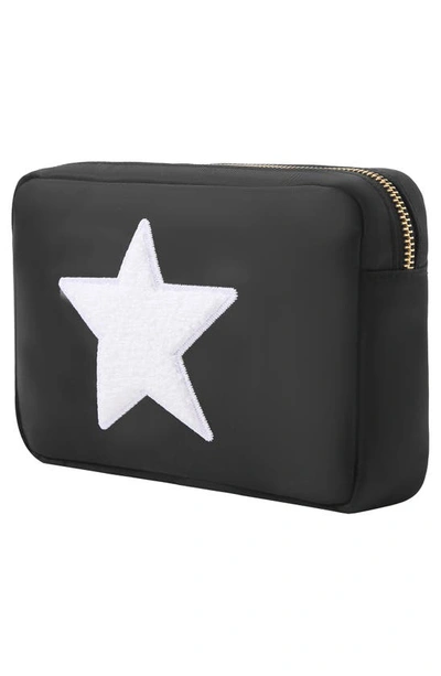 Shop Bloc Bags Medium Star Cosmetics Bag In Black/ White