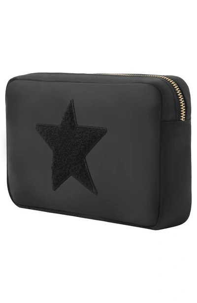 Shop Bloc Bags Medium Star Cosmetics Bag In Black/ Black