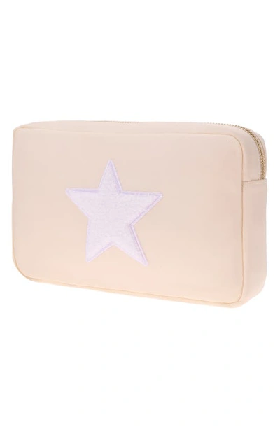Shop Bloc Bags Medium Star Cosmetics Bag In Cream