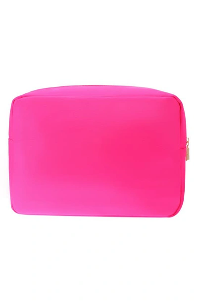 Bloc Bags Xl Heart Patch Cosmetic Bag With Insert In Hot Pink