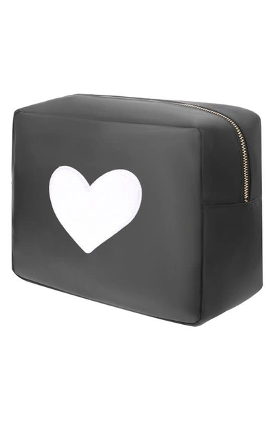 Shop Bloc Bags Xl Heart Cosmetics Bag In Black