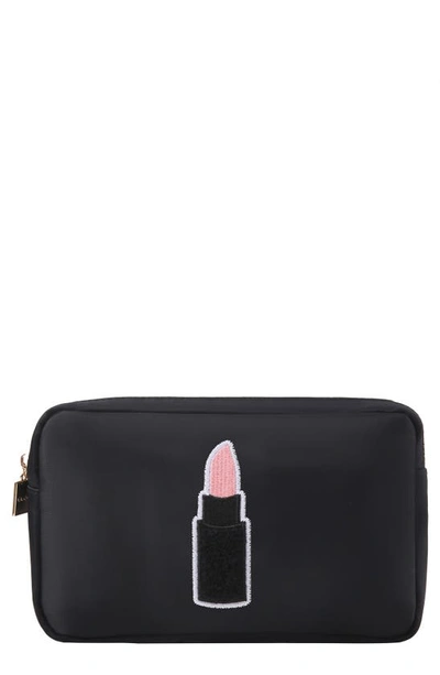 Shop Bloc Bags Medium Lipstick Cosmetic Bag In Black