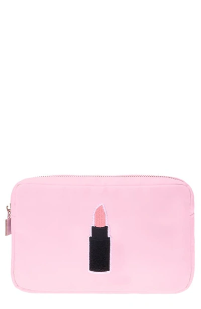 Shop Bloc Bags Medium Lipstick Cosmetic Bag In Baby Pink