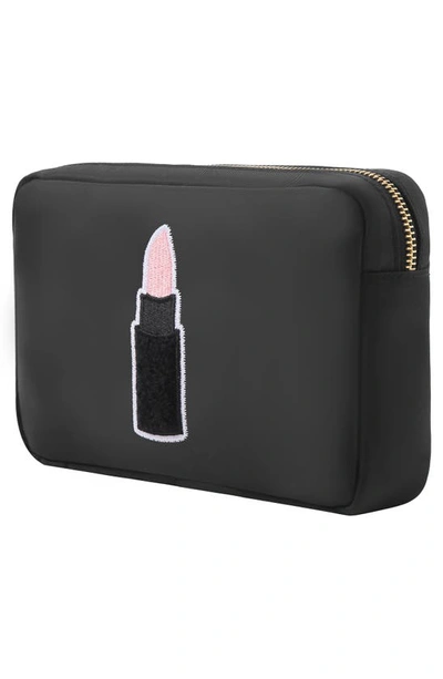 Shop Bloc Bags Medium Lipstick Cosmetic Bag In Black