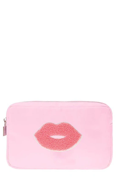 Shop Bloc Bags Medium Kiss Cosmetic Bag In Baby Pink