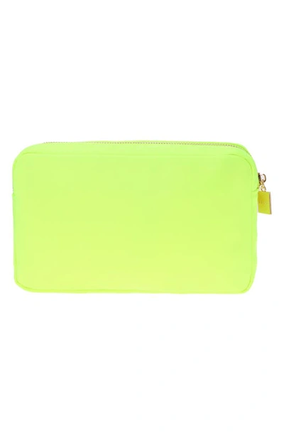 Shop Bloc Bags Medium Kiss Cosmetic Bag In Neon Yellow