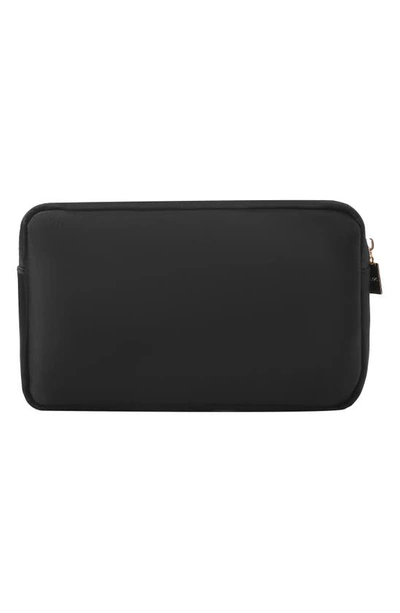 Shop Bloc Bags Medium Heart Cosmetic Bag In Black/ White