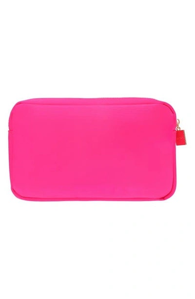 Shop Bloc Bags Medium Heart Cosmetic Bag In Hot Pink