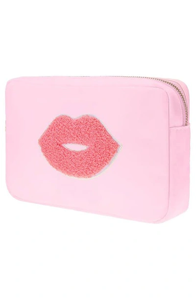 Shop Bloc Bags Medium Kiss Cosmetic Bag In Baby Pink