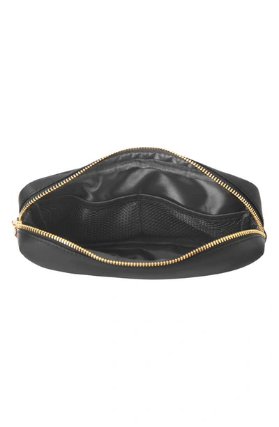 Shop Bloc Bags Medium Heart Cosmetic Bag In Black/ Black