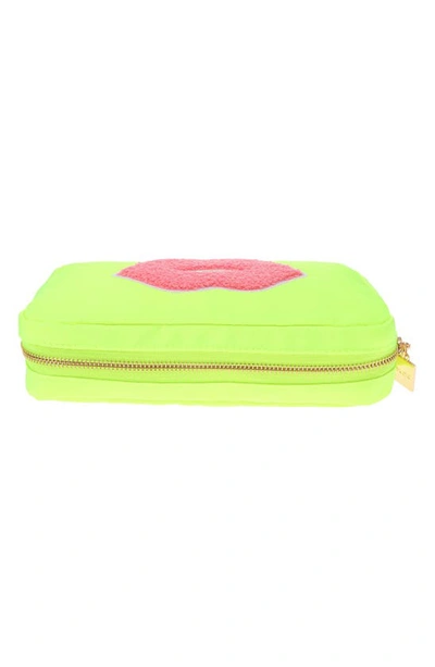 Shop Bloc Bags Medium Kiss Cosmetic Bag In Neon Yellow