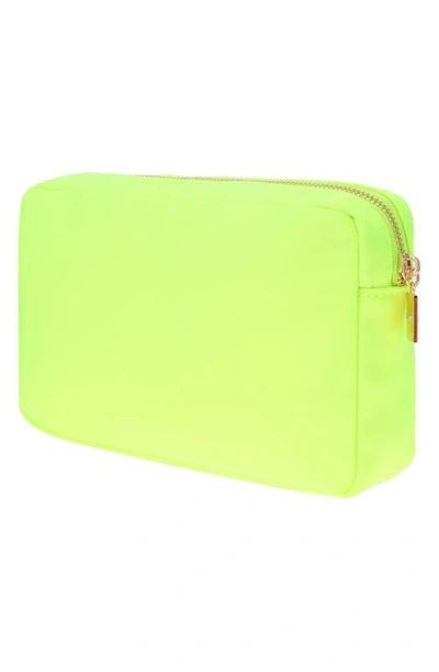 Shop Bloc Bags Medium Kiss Cosmetic Bag In Neon Yellow