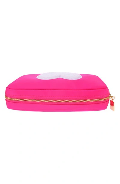 Shop Bloc Bags Medium Heart Cosmetic Bag In Hot Pink