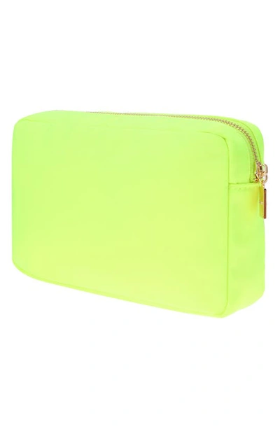 Shop Bloc Bags Medium Smiley Cosmetics Bag In Neon Yellow