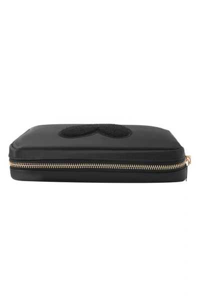 Shop Bloc Bags Medium Heart Cosmetic Bag In Black/ Black