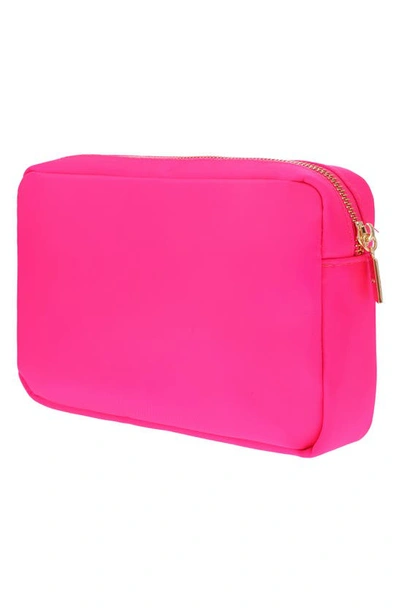 Shop Bloc Bags Medium Heart Cosmetic Bag In Hot Pink