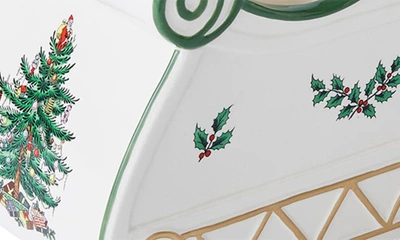 Spode Christmas Tree Figural Sleigh Centerpiece In Green