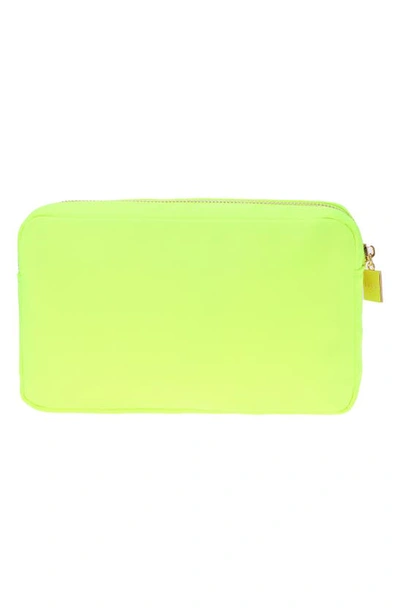 Shop Bloc Bags Medium Lightning Bolt Cosmetics Bag In Neon Yellow