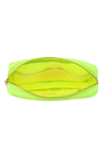 Shop Bloc Bags Medium Lightning Bolt Cosmetics Bag In Neon Yellow