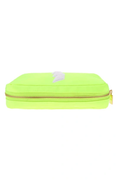 Shop Bloc Bags Medium Lightning Bolt Cosmetics Bag In Neon Yellow