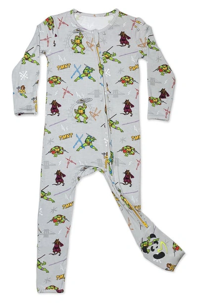 Shop Bellabu Bear Kids' X Teenage Mutant Ninja Turtles Fitted Convertible Footie Pajamas In Grey