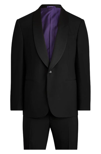 Ralph Lauren Men's Gregory Barathea Wool Shawl Tuxedo In Black