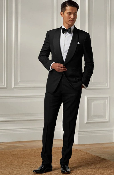 Ralph Lauren Men's Gregory Barathea Wool Shawl Tuxedo In Black