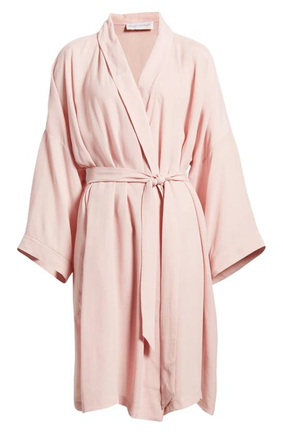 Shop Emilia George Alaia Cupro Robe In Blush