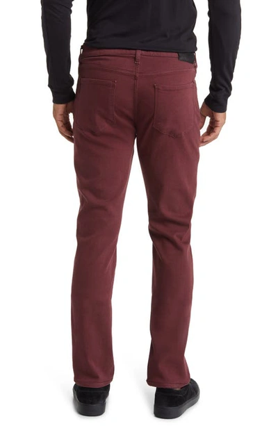 Shop Paige Federal Transcend Slim Straight Leg Jeans In Sunset Wine