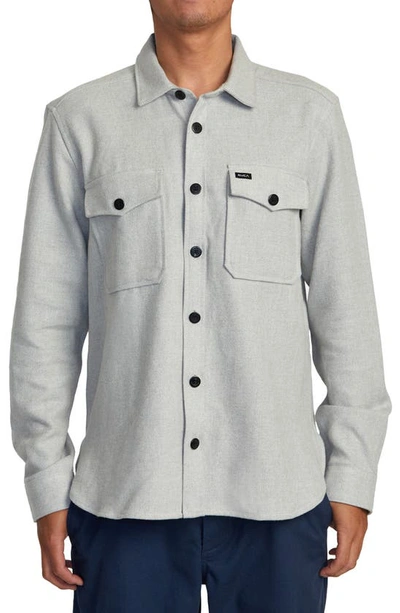 Shop Rvca Flannel Button-up Shirt In Grey Marle