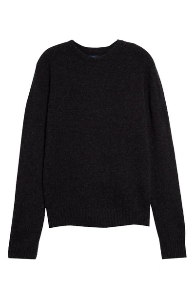 Shop Noah Shetland Wool Crewneck Sweater In Charcoal