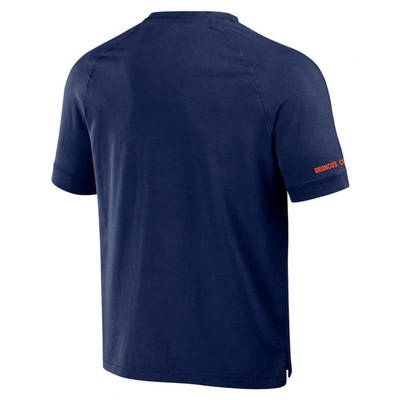 Shop Nfl X Darius Rucker Collection By Fanatics Navy Denver Broncos Washed Raglan Henley T-shirt