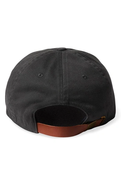 Shop Brixton Woodburn Twill Baseball Cap In Black Vintage Wash