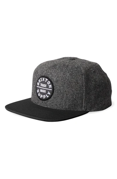 Shop Brixton Oath Iii Herringbone Trucker Hat In Black/ Grey Herringbone