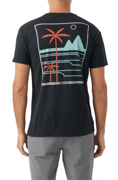 Shop O'neill Rights Graphic T-shirt In Dark Charcoal