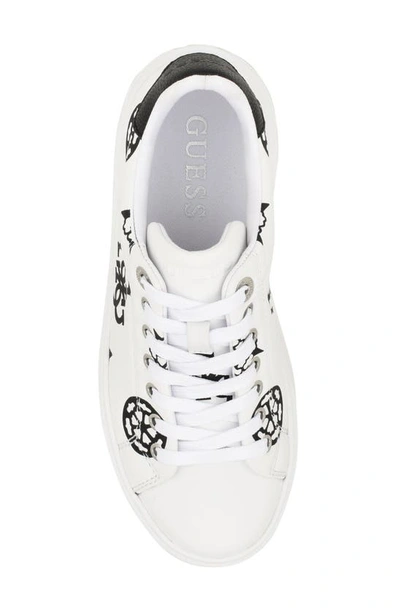 Shop Guess Denesa Platform Sneaker In White/ Black