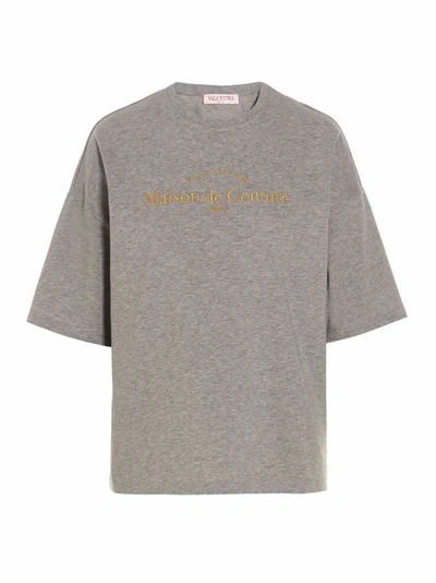 Shop Valentino Maison De Couture T-shirt In Gray