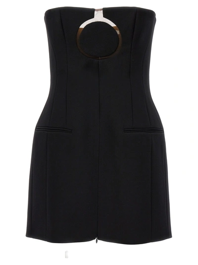 Shop Ferragamo Tulle Insert Minidress Dresses Black