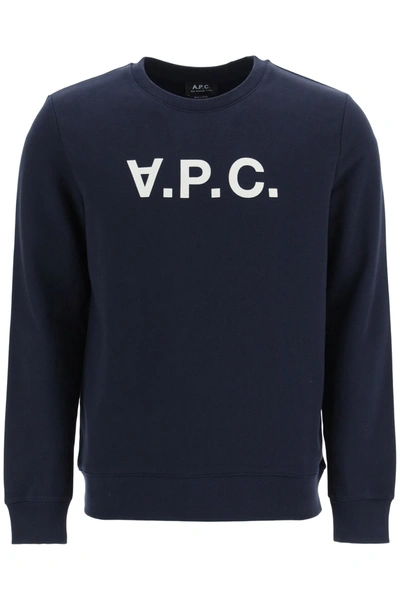 Shop A.p.c. Flock V.p.c. Logo Sweatshirt In Blue