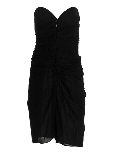 Shop Saint Laurent Draped Cut Out Dress Dresses Black