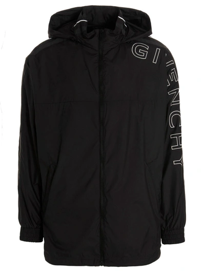 Shop Givenchy Embroidered Logo Jacket Casual Jackets, Parka Black
