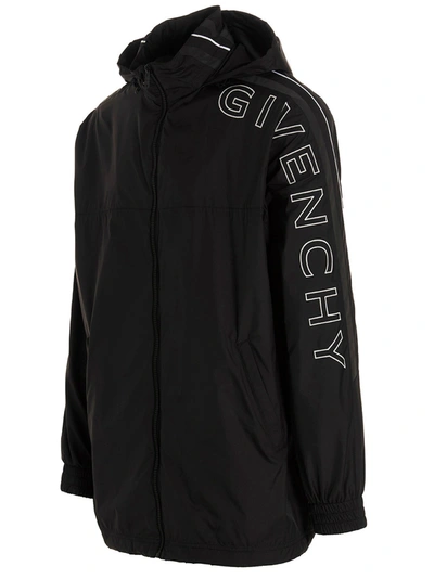 Shop Givenchy Embroidered Logo Jacket Casual Jackets, Parka Black