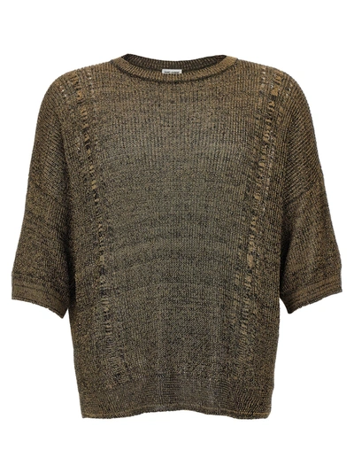 Shop Saint Laurent Gold Thread Sweater Sweater, Cardigans Gold