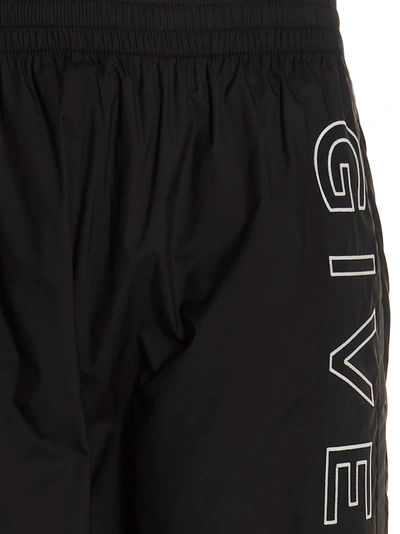 Shop Givenchy Logo Embroidery Joggers Pants Black