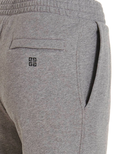 Shop Givenchy Logo Embroidery Joggers Pants Gray