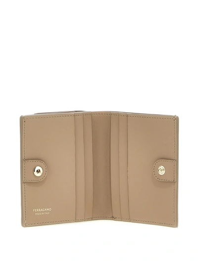 Shop Ferragamo Patent Leather Wallet Wallets, Card Holders Beige