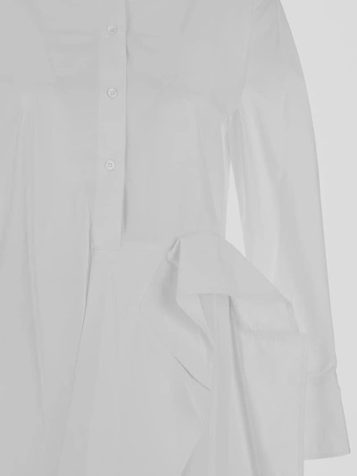 Shop Jw Anderson Deconstructed Cotton Shirt Dress In White
