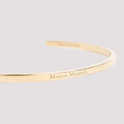 Shop Maison Margiela Logo Cuff Jewellery In Grey