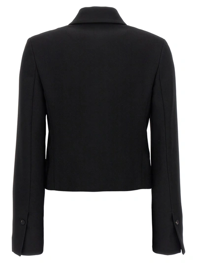 Shop Ferragamo Single Breasted Short Jacket Jackets Black