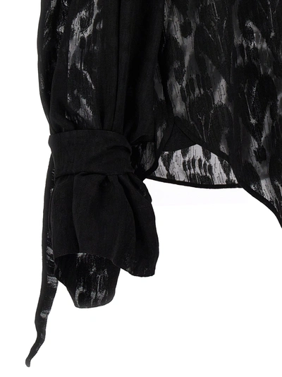 Shop Saint Laurent Transparent Silk Pattern Shirt. Shirt, Blouse Black